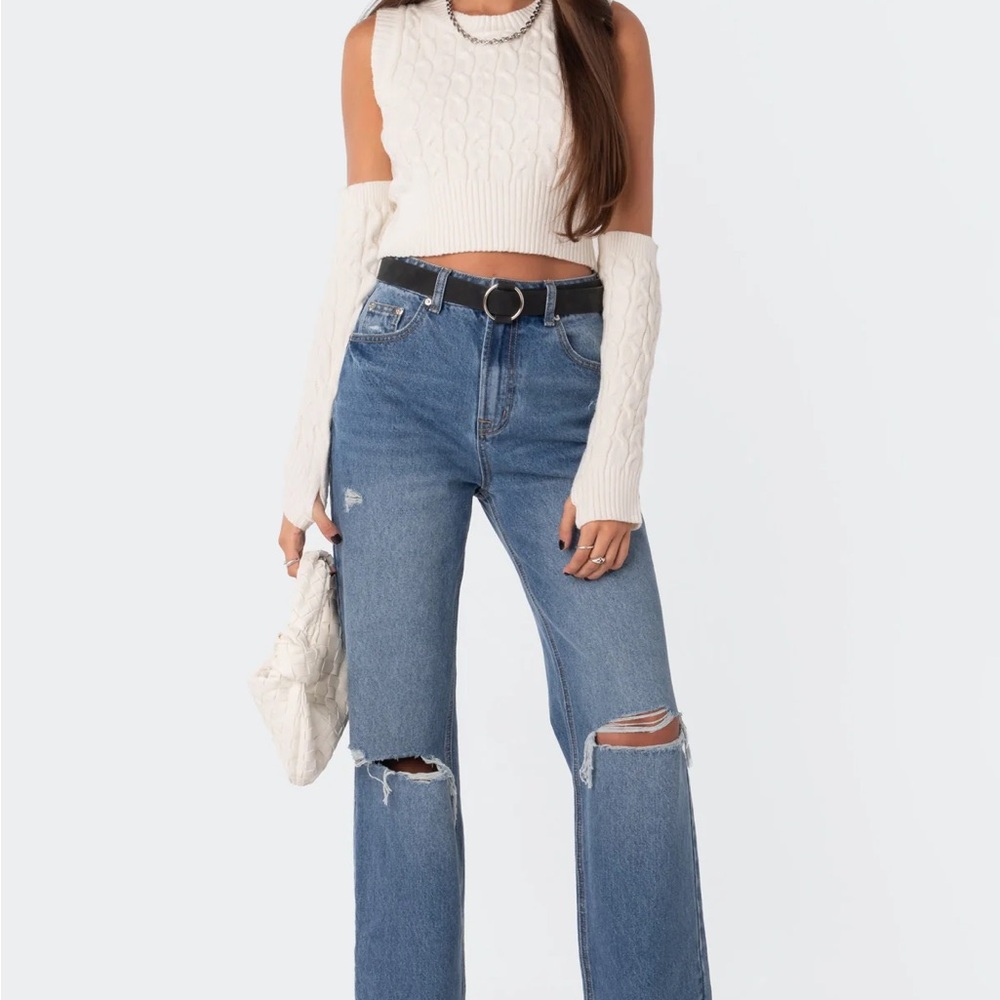 EDIKTED Lori High-Rise Wide Leg Jeans Medium